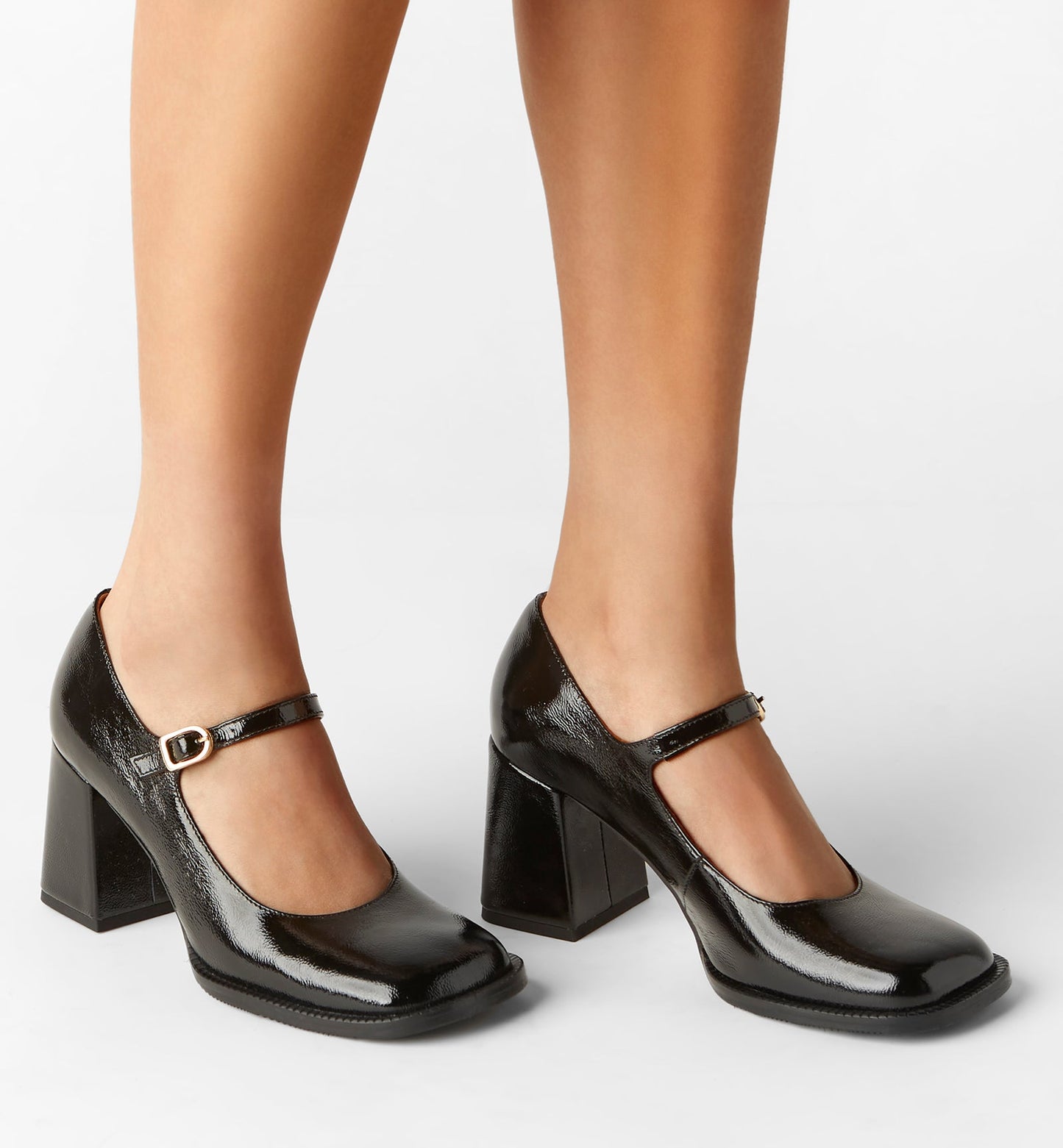 La Canadienne BIANCA CRINKLE LEATHER MARY JANE HEEL Women