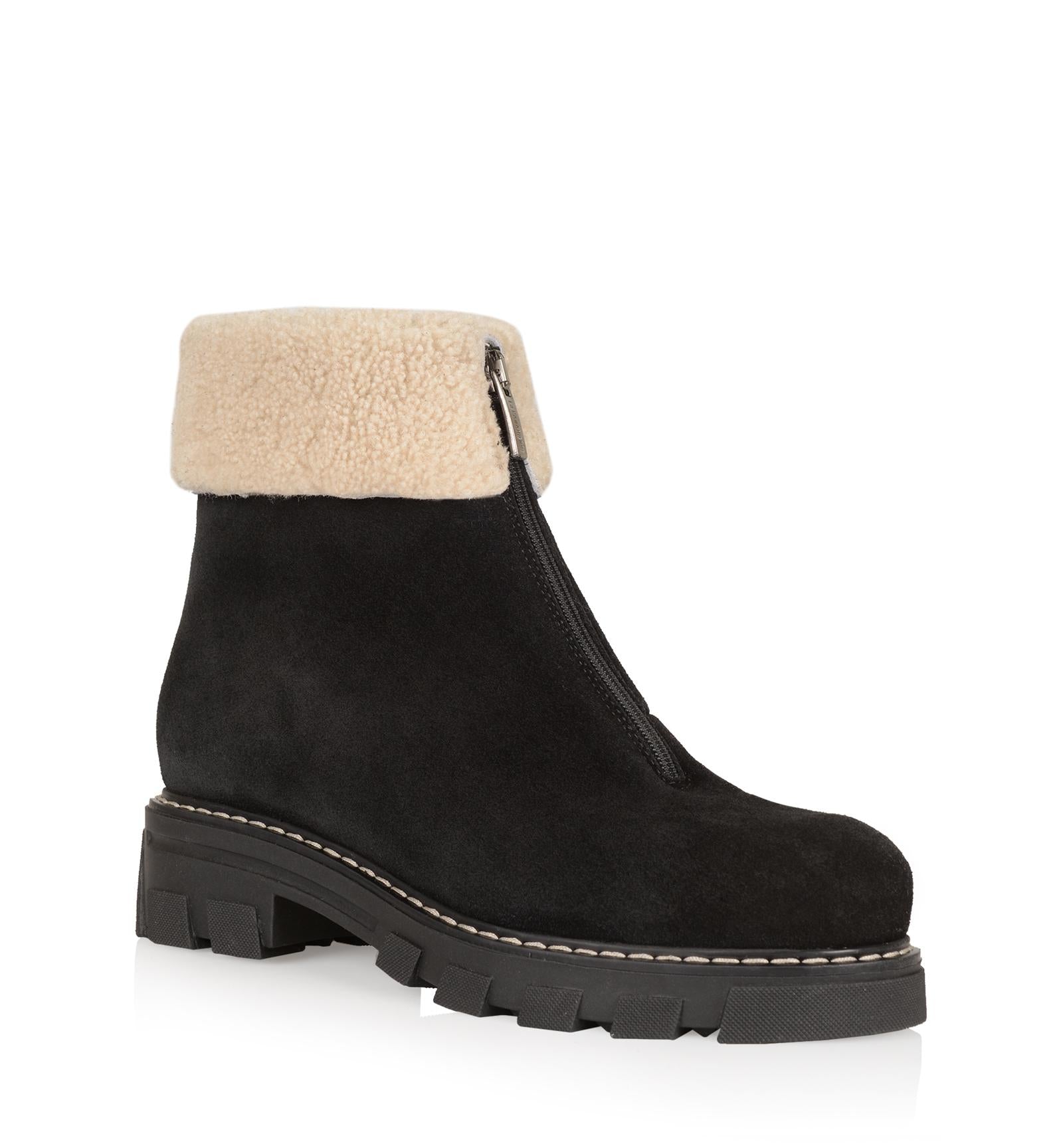 La Canadienne ABBA SHEARLING-LINED SUEDE BOOTIE Women