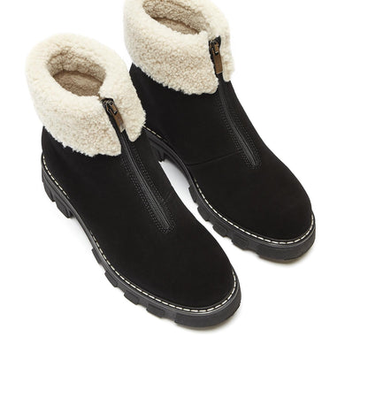 La Canadienne ABBA SHEARLING-LINED SUEDE BOOTIE Women
