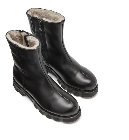 La Canadienne AUTUMN SHEARLING-LINED LEATHER BOOTIE Women