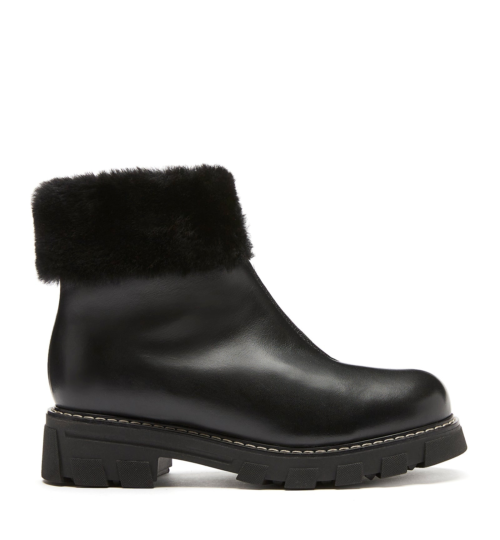La Canadienne ABBA SHEARLING-LINED LEATHER BOOTIE Women