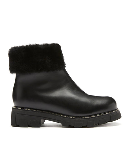 La Canadienne ABBA SHEARLING-LINED LEATHER BOOTIE Women