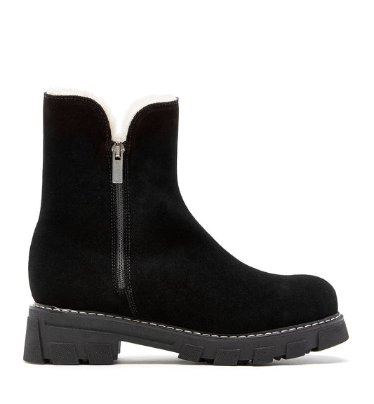 La Canadienne ADRIANNA SHEARLING-LINED SUEDE BOOTIE Women
