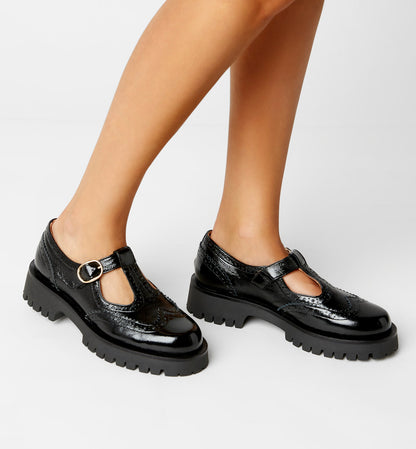 La Canadienne BRAELYN CRINKLE LEATHER MARY JANE LOAFER Women