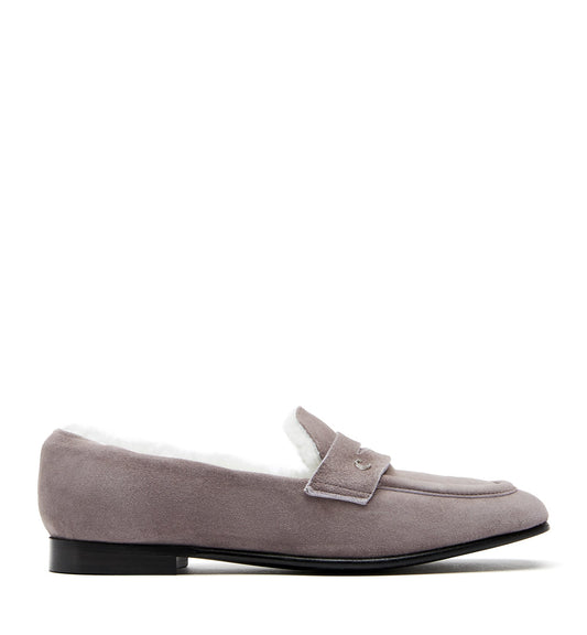 La Canadienne ARWAN SHEARLING-LINED SUEDE LOAFER Women