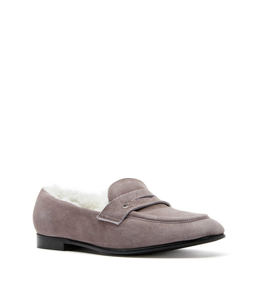 La Canadienne ARWAN SHEARLING-LINED SUEDE LOAFER Women
