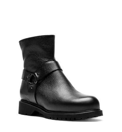 La Canadienne HYATT SHEARLING-LINED PEBBLED LEATHER BOOTIE Women