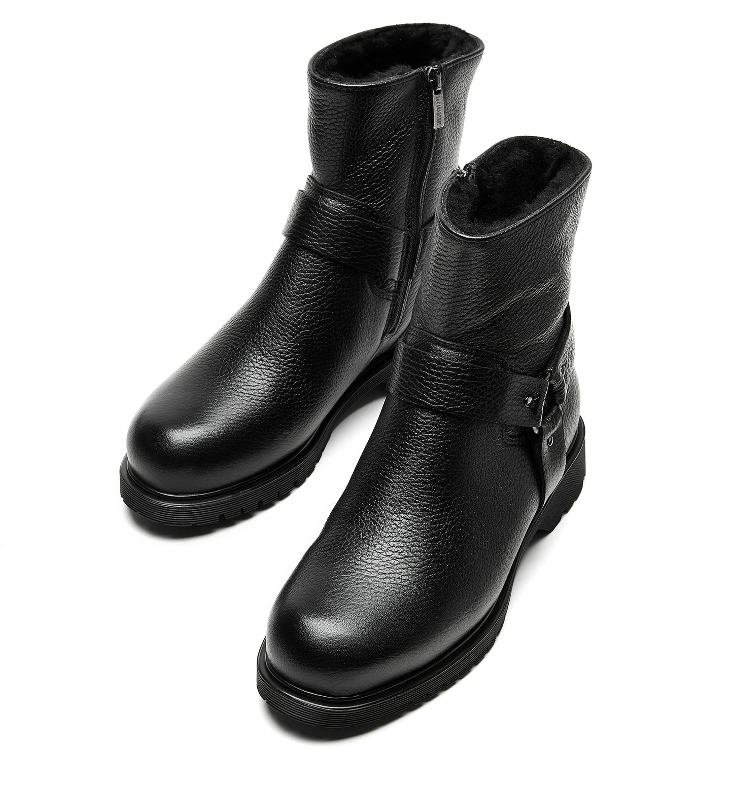 La Canadienne HYATT SHEARLING-LINED PEBBLED LEATHER BOOTIE Women
