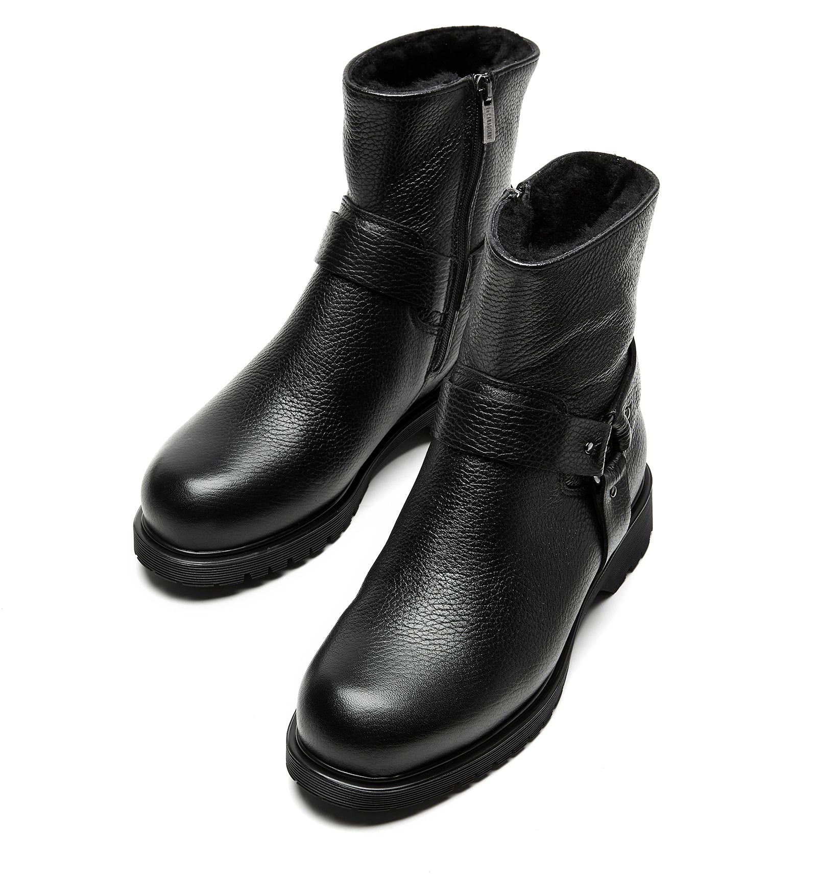La Canadienne HYATT SHEARLING-LINED PEBBLED LEATHER BOOTIE Women
