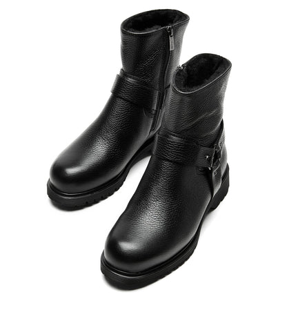 La Canadienne HYATT SHEARLING-LINED PEBBLED LEATHER BOOTIE Women