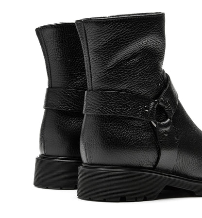 La Canadienne HYATT SHEARLING-LINED PEBBLED LEATHER BOOTIE Women