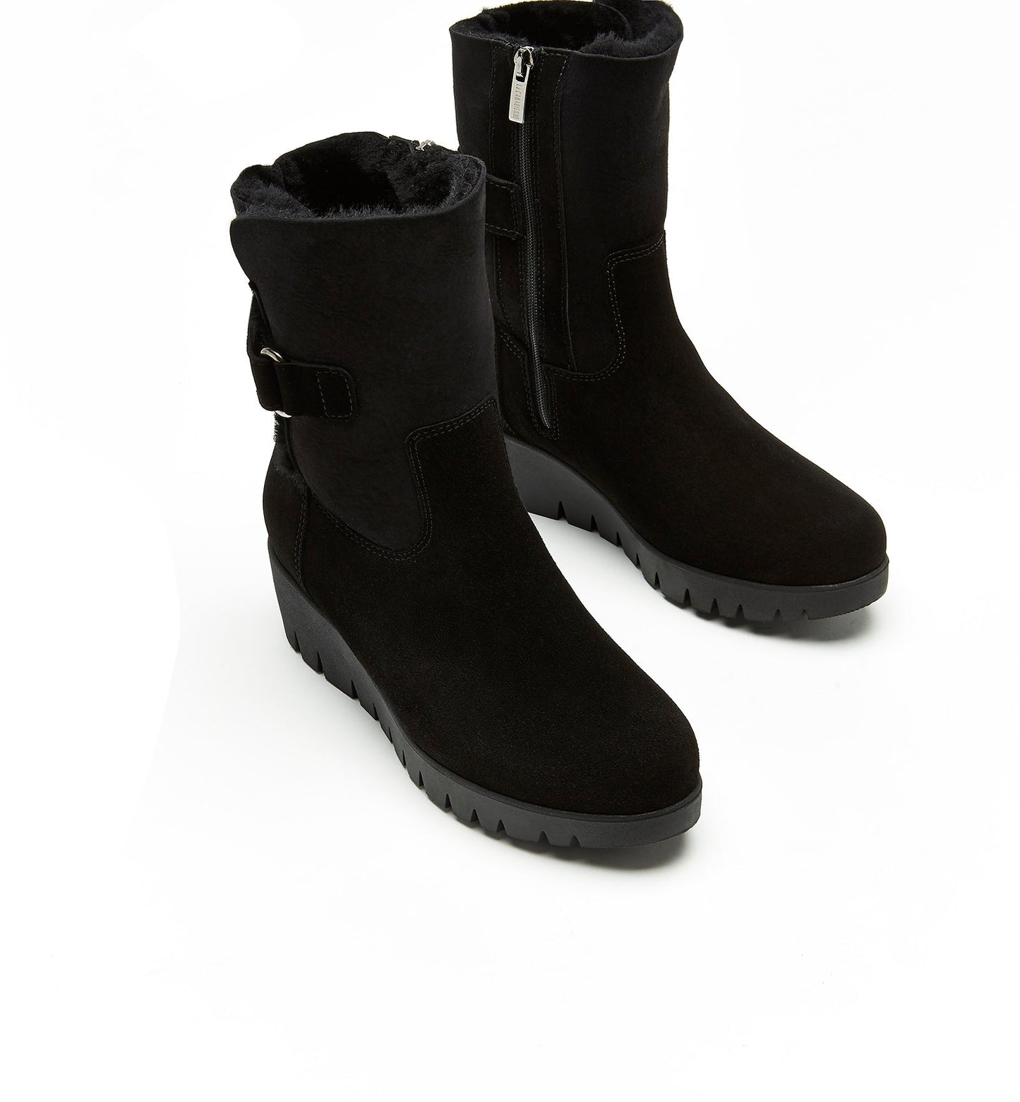 La Canadienne TROY SHEARLING-LINED SUEDE BOOTIE Women