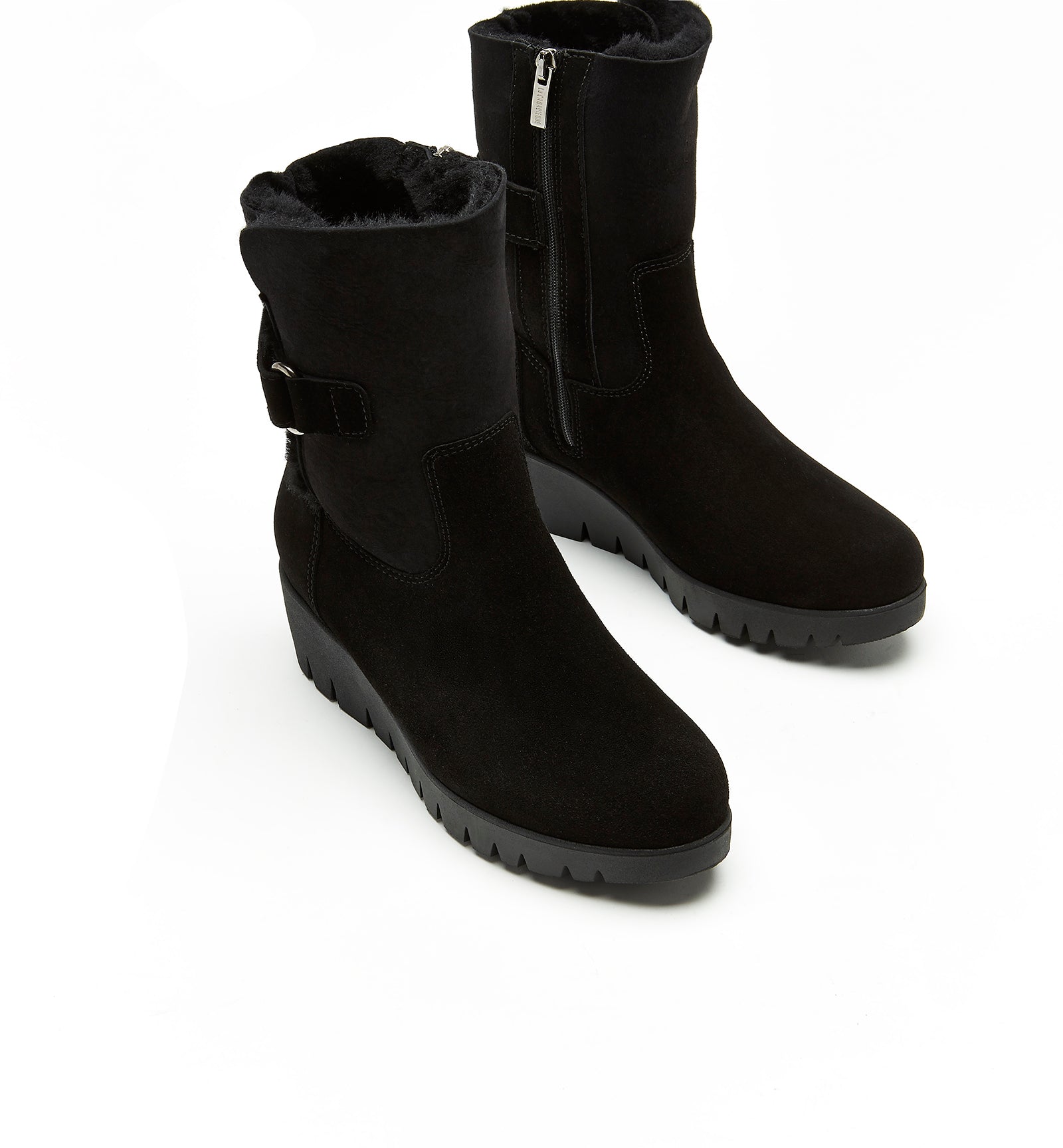 La Canadienne TROY SHEARLING-LINED SUEDE BOOTIE Women