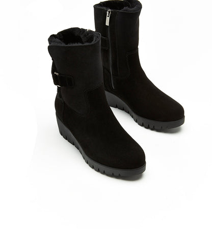 La Canadienne TROY SHEARLING-LINED SUEDE BOOTIE Women
