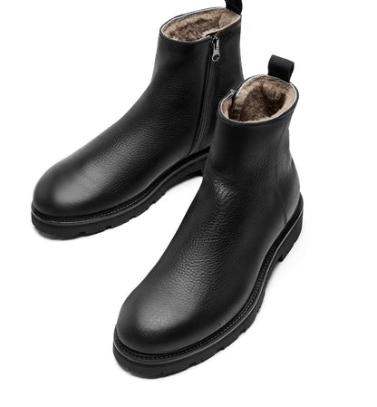 La Canadienne LUDO MEN'S SHEARLING-LINED PEBBLED LEATHER BOOT Men
