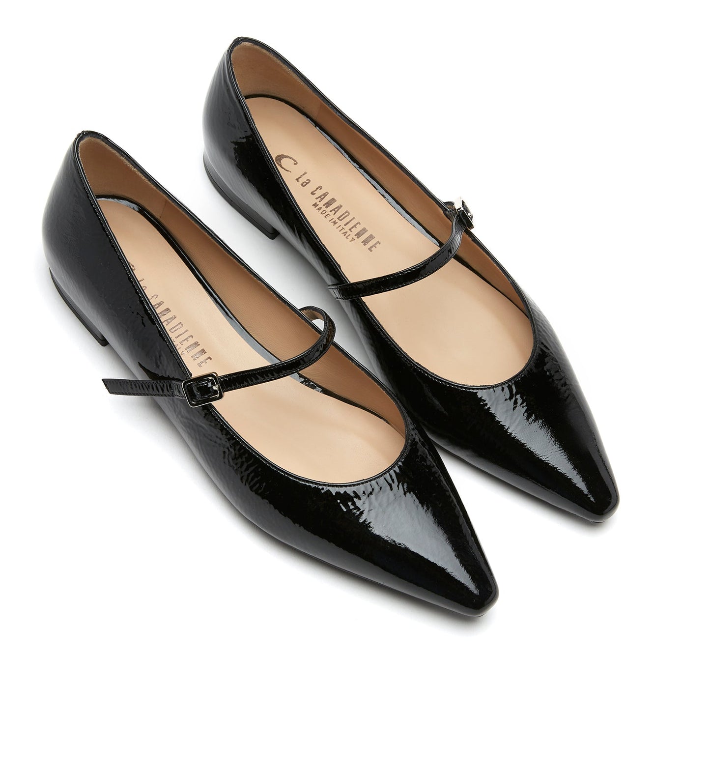 La Canadienne FRITZ CRINKLE LEATHER MARY JANE FLAT Women
