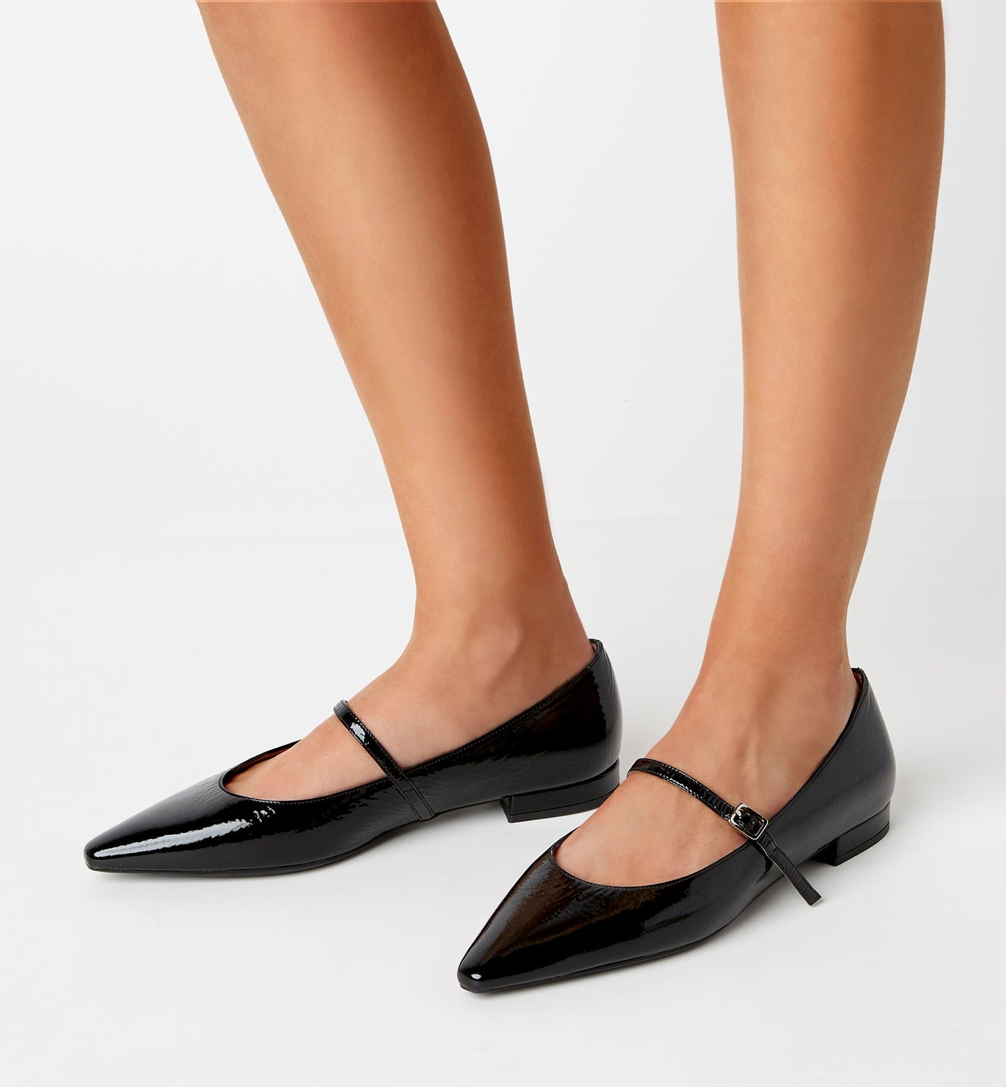 La Canadienne FRITZ CRINKLE LEATHER MARY JANE FLAT Women