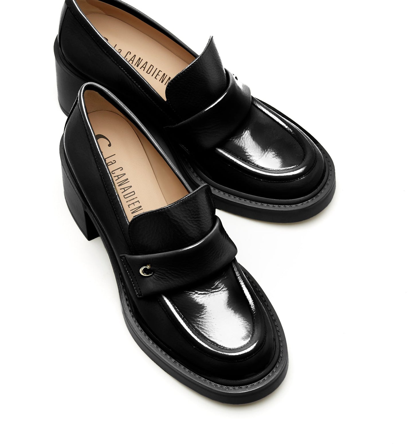 La Canadienne FABRIZIA CRINKLE LEATHER HEELED LOAFER Women