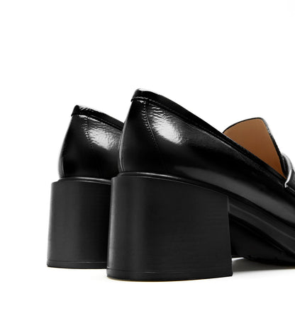 La Canadienne FABRIZIA CRINKLE LEATHER HEELED LOAFER Women