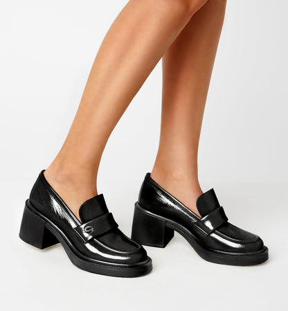 La Canadienne FABRIZIA CRINKLE LEATHER HEELED LOAFER Women