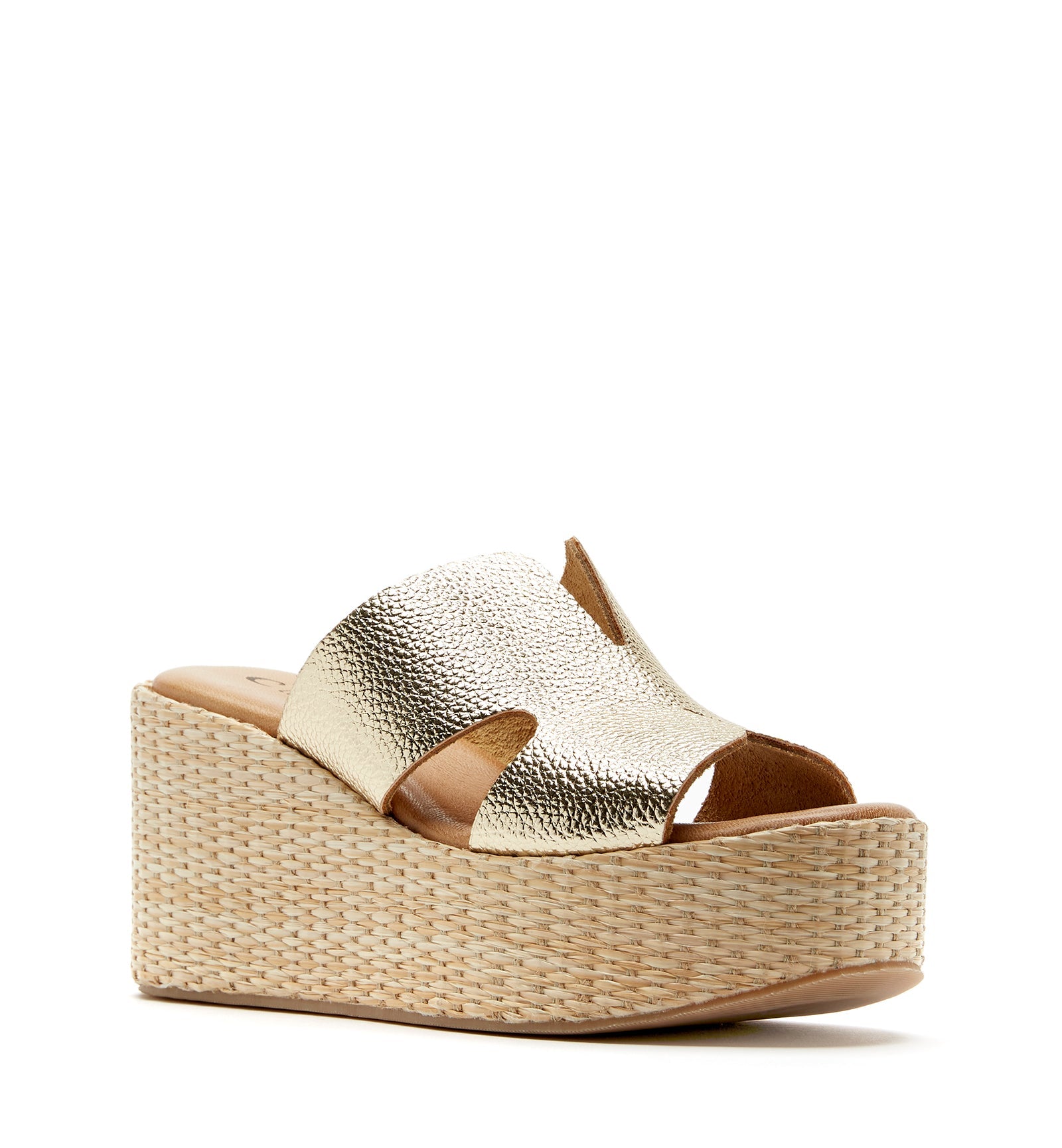 La Canadienne SILVER LEATHER WEDGE SANDAL Women