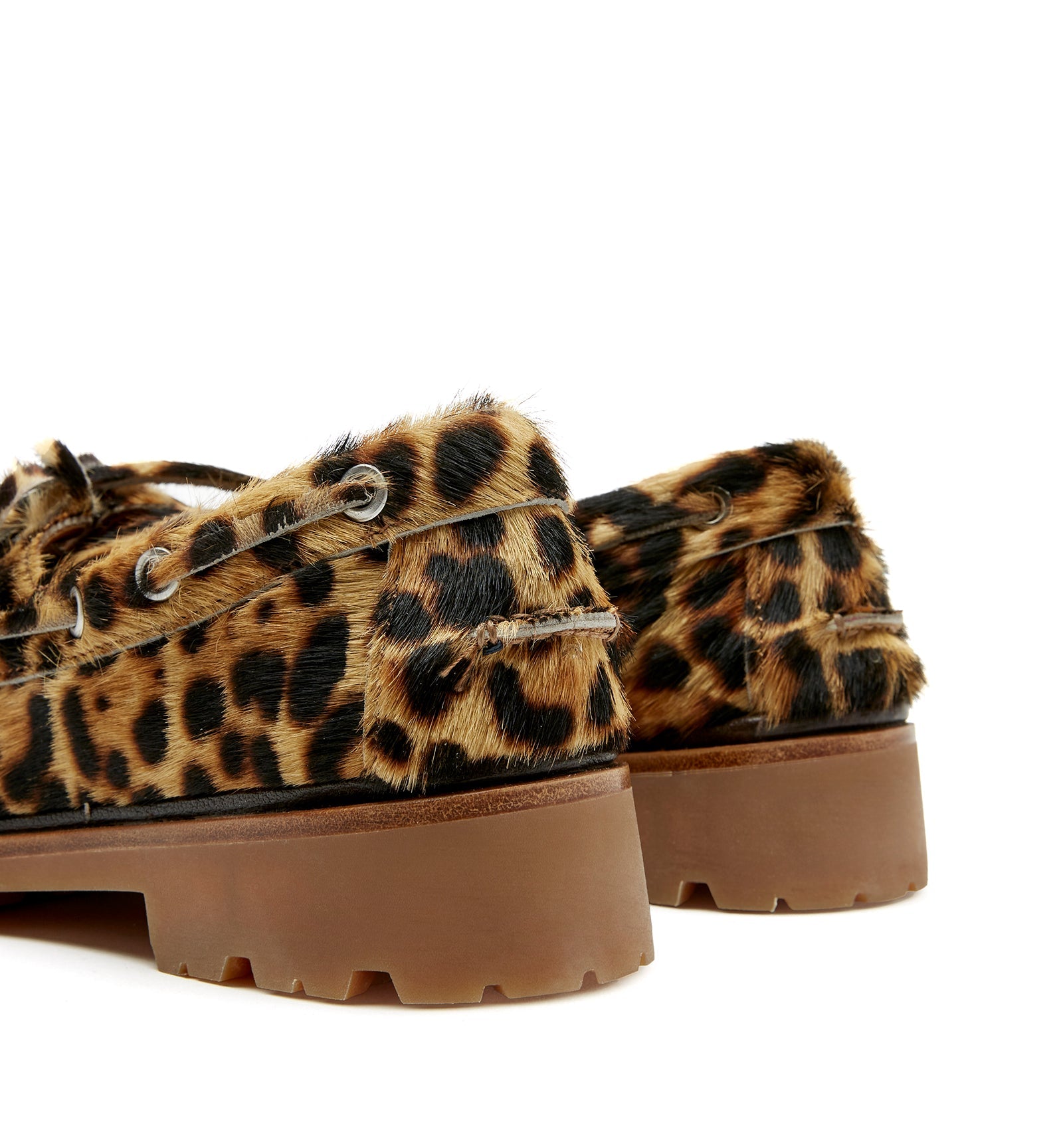 La Canadienne MAJESTIC LEOPARD-PRINT CALF HAIR BOAT SHOE Women