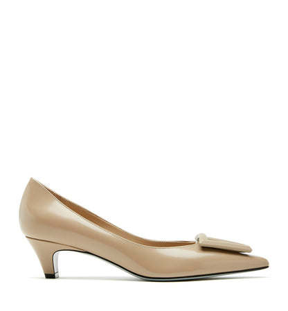 La Canadienne ARGO KITTEN HEEL SHINE LEATHER PUMP Women