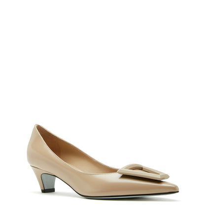 La Canadienne ARGO KITTEN HEEL SHINE LEATHER PUMP Women