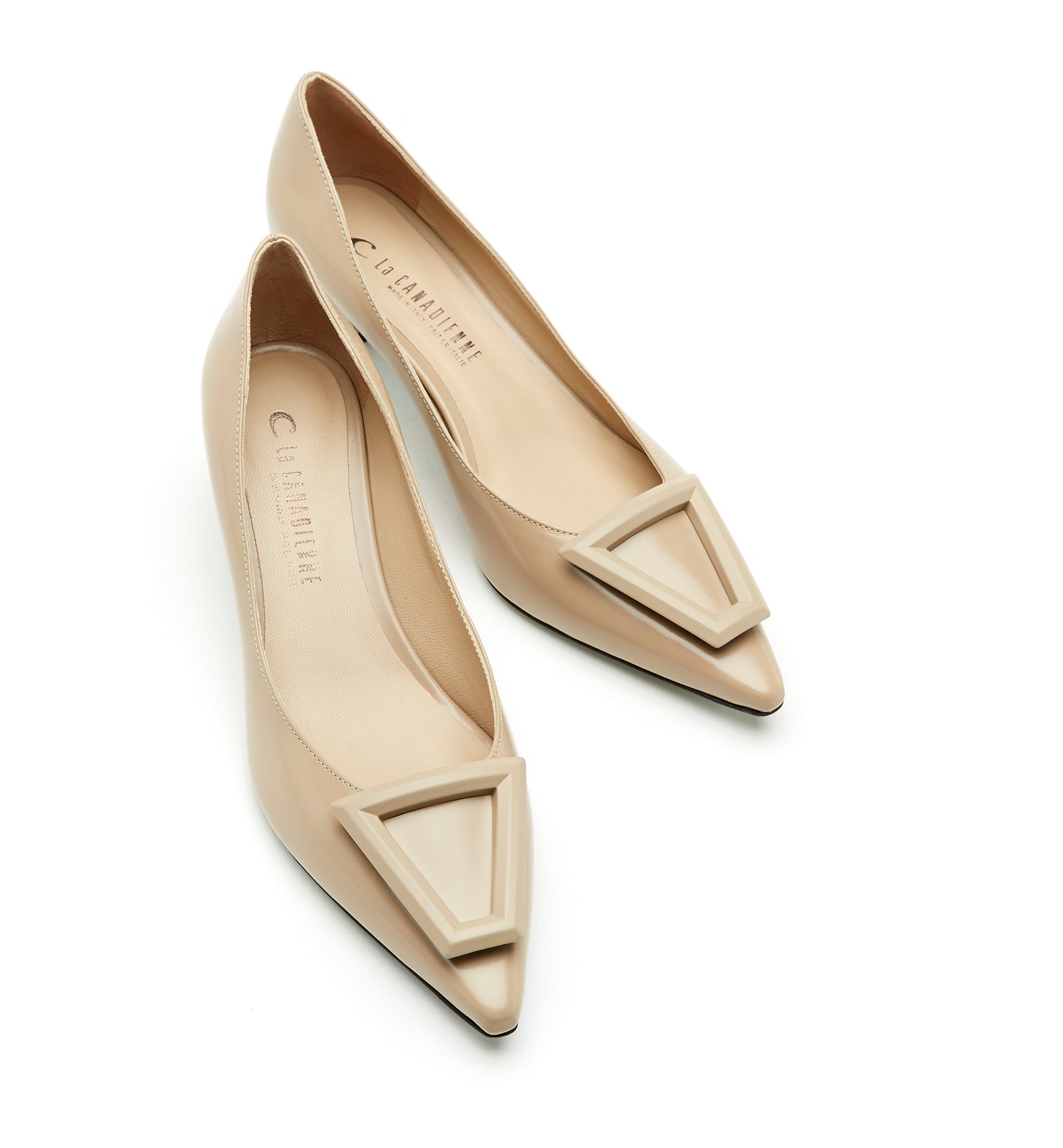 La Canadienne ARGO KITTEN HEEL SHINE LEATHER PUMP Women