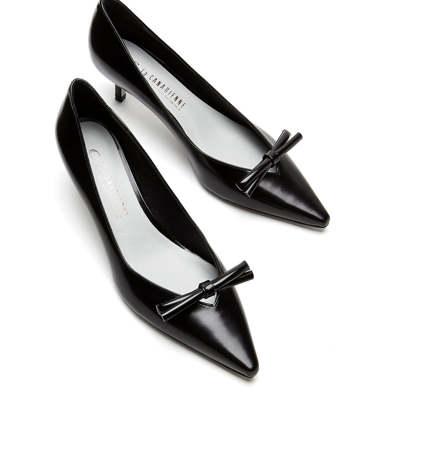 La Canadienne ARLOW KITTEN HEEL SHINE LEATHER PUMP Women
