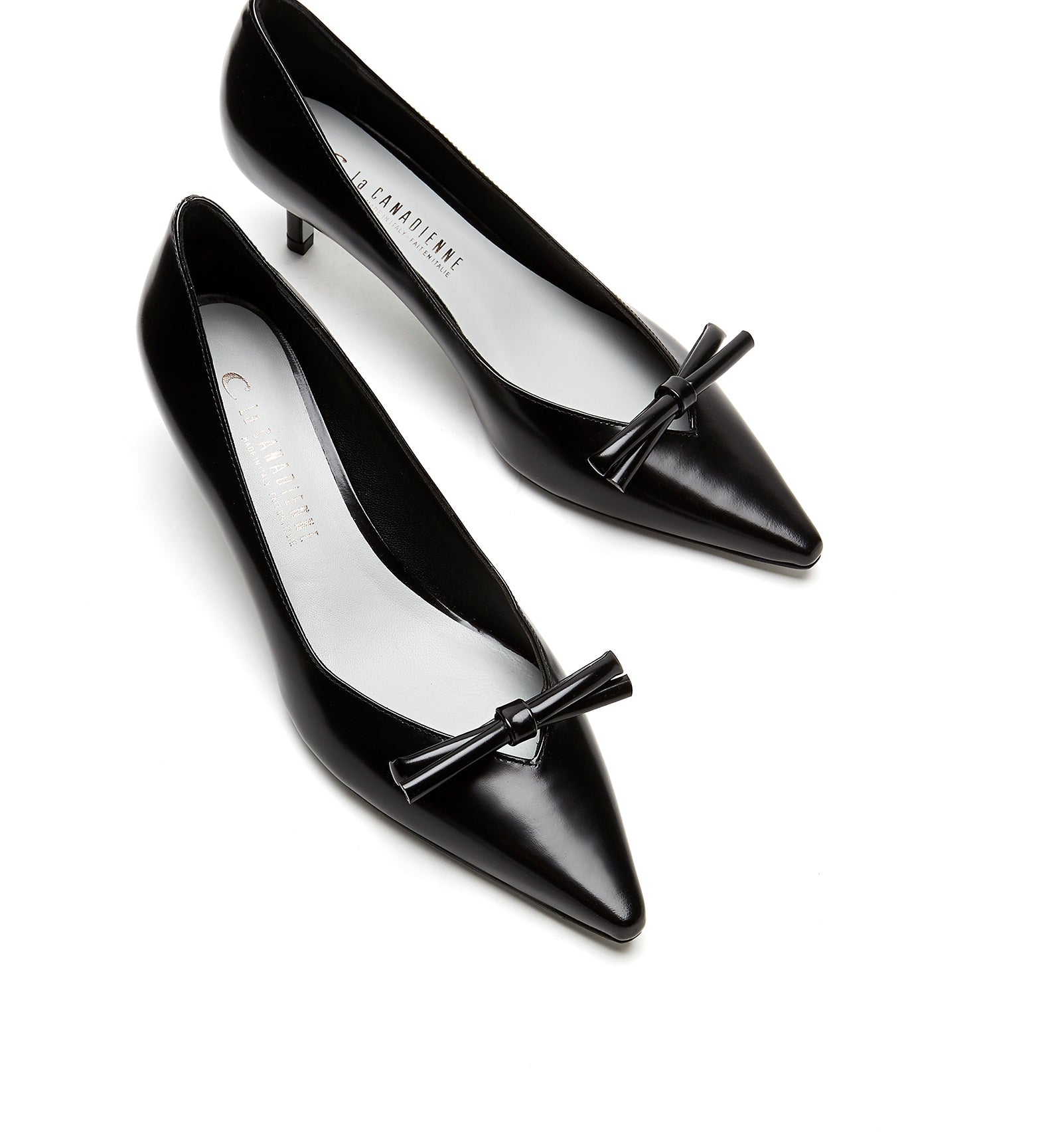 La Canadienne ARLOW KITTEN HEEL SHINE LEATHER PUMP Women