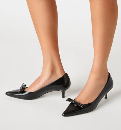 La Canadienne ARLOW KITTEN HEEL SHINE LEATHER PUMP Women