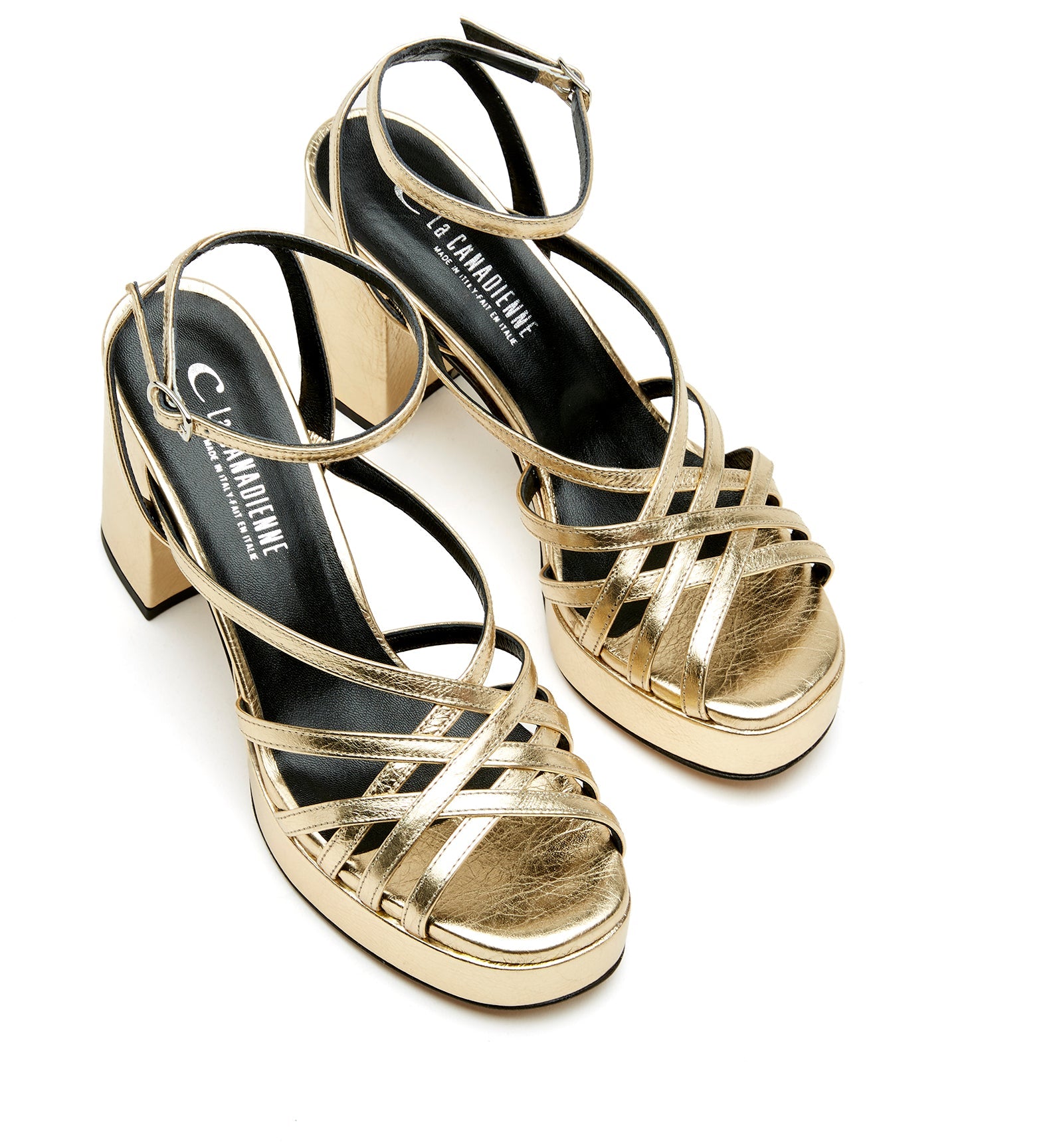La Canadienne RECALL CRINKLE LEATHER PLATFORM SANDAL Women