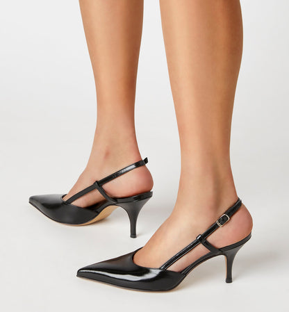 La Canadienne RECRUIT SLINGBACK CRINKLE LEATHER PUMP Women