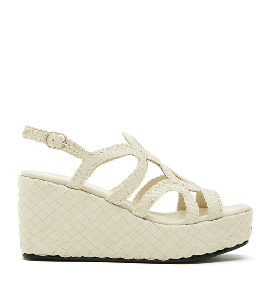 La Canadienne PEPPY WOVEN LEATHER WEDGE SANDAL Women