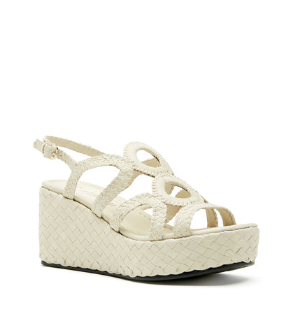 La Canadienne PEPPY WOVEN LEATHER WEDGE SANDAL Women