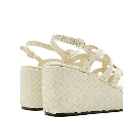 La Canadienne PEPPY WOVEN LEATHER WEDGE SANDAL Women