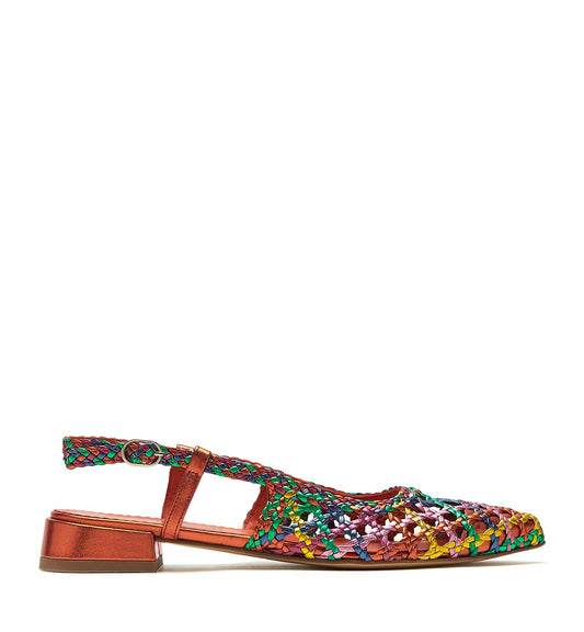 La Canadienne PLAYFUL SLINGBACK WOVEN LEATHER FLAT Women