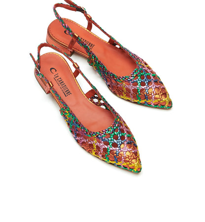La Canadienne PLAYFUL SLINGBACK WOVEN LEATHER FLAT Women