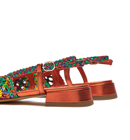 La Canadienne PLAYFUL SLINGBACK WOVEN LEATHER FLAT Women