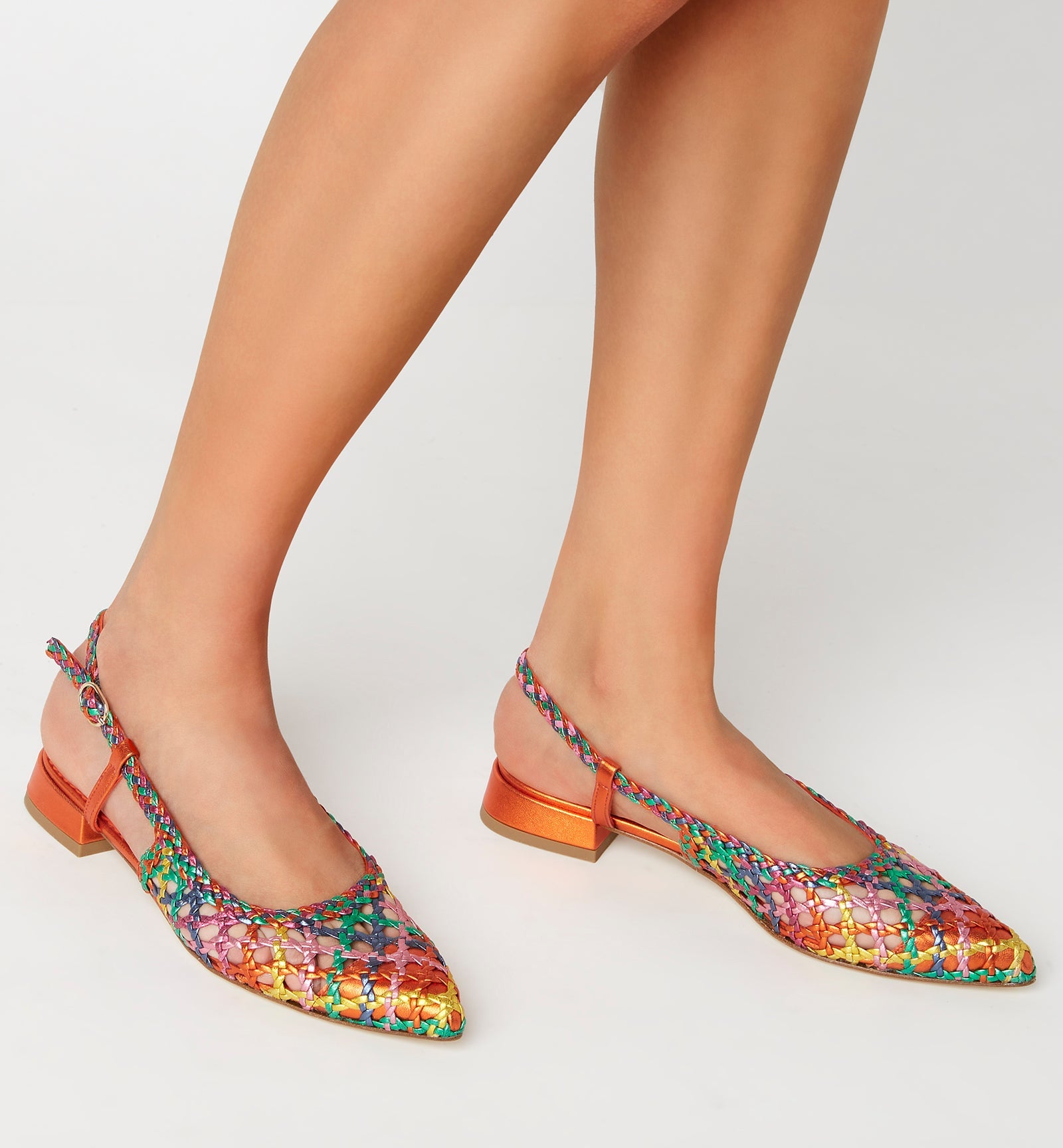 La Canadienne PLAYFUL SLINGBACK WOVEN LEATHER FLAT Women
