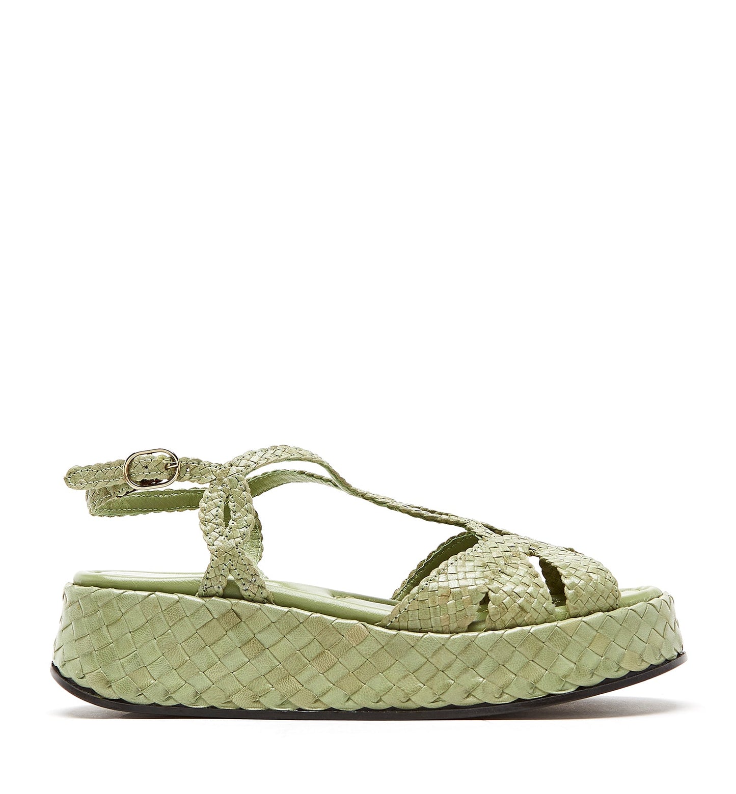 La Canadienne PONY WOVEN LEATHER PLATFORM SANDAL Women