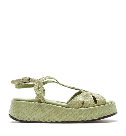 La Canadienne PONY WOVEN LEATHER PLATFORM SANDAL Women