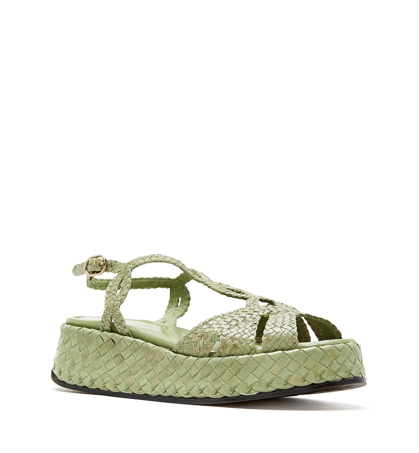 La Canadienne PONY WOVEN LEATHER PLATFORM SANDAL Women