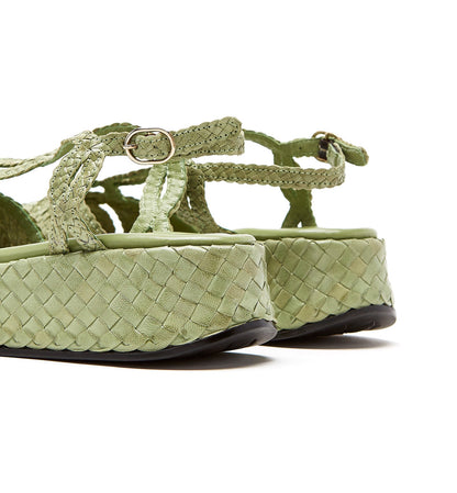 La Canadienne PONY WOVEN LEATHER PLATFORM SANDAL Women