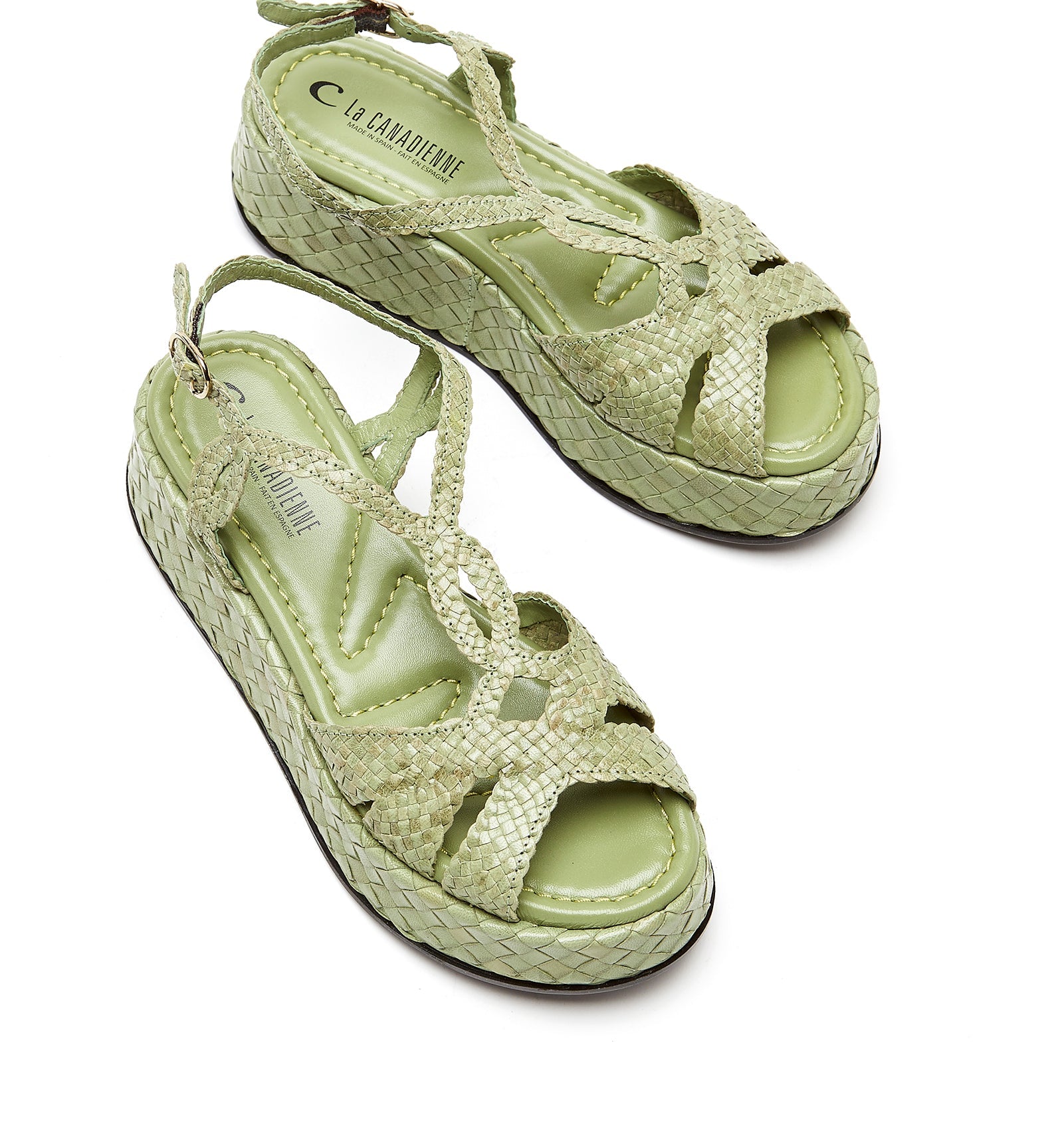 La Canadienne PONY WOVEN LEATHER PLATFORM SANDAL Women