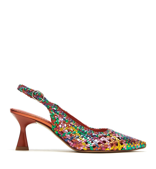 La Canadienne PUMP SLINGBACK WOVEN LEATHER PUMP Women