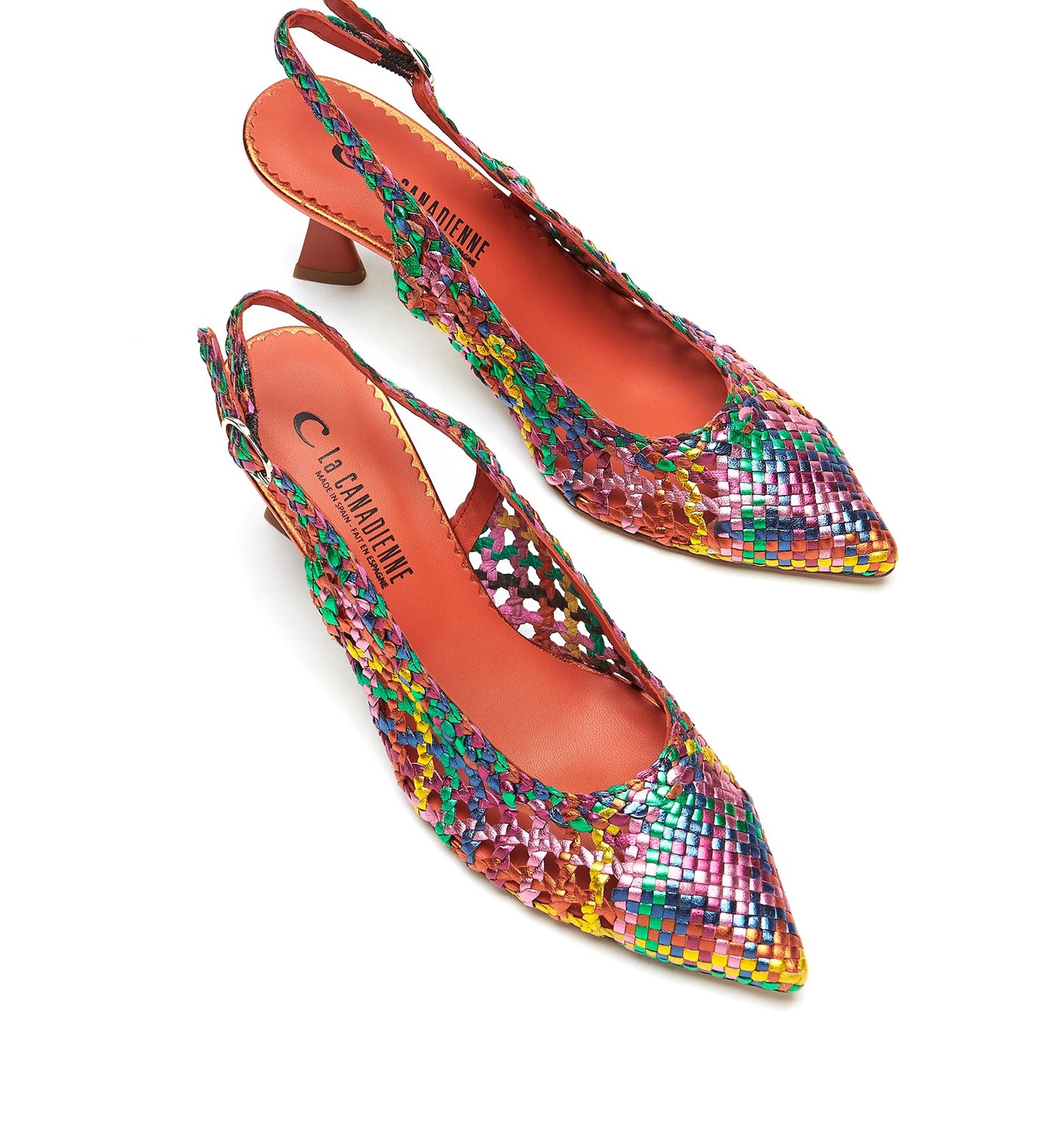 La Canadienne PUMP SLINGBACK WOVEN LEATHER PUMP Women
